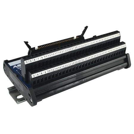 Asi 60 Pin Ribbon Cable Breakout Board, DIN Rail Mount 60 Pin IDC Connector To Screw Terminal Blocks 10008